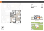 Grundriss Wohnung 3 - Manching! 2-ZKB Obergeschoss-Whg. mit 5,86 m² Süd-/West-Balkon, Fußbodenheizung, elektrische Rollläden, Videosprechanlage und Dusche bodengleich!