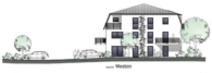 Ansicht Westen - Reichertshausen! 3-ZKB Obergeschoss-Whg. mit 8 m² Balkon/FBH/elektr. Rollläden, Videosprechanlage!