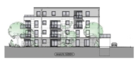 Ansicht Süden - Pfaffenhofen! Neubau! 2-Zimmer Obergeschoss-Wohnung mit 9 m²-Süd-Balkon, FBH, Aufzug, TG-Stellplatz, elektrischen Rollläden, Videosprechanlage!