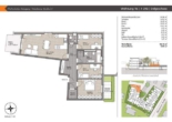 Grundriss Wohnung 16 - Pfaffenhofen-Reisgang! 4-ZKB OG-Whg. mit West-Balkon! FBH, elektr. Rollläden, Videosprechanlage, TG!
