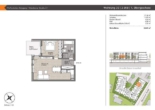 Grundriss Wohnung 35 - Pfaffenhofen-Reisgang! 2-ZKB OG-Whg. mit West-Balkon! FBH, elektr. Rollläden, Videosprechanlage, TG!