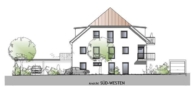 Ansicht Süd-Westen - Hohenwart! 4-ZKB Erdgeschoss-Whg. + 46 m² Hobbykeller, Privatgarten, Fußbodenheizung, elektrische Rollläden, Videosprechanlage, Garage u. Stellplatz!