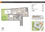Grundriss Wohnung 21 - Pfaffenhofen-Reisgang! 3-ZKB EG-Whg. mit Süd-Garten! FBH, elektr. Rollläd., Videosprechanlage, TG!