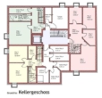 Grundriss Kellergeschoss - München! 3-ZKB EG-Whg. + 41 m² Hobbykeller und Süd/West-Garten! FBH, elektr. Rollläd., Videosprech.!