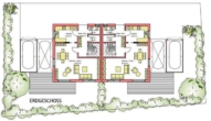 Grundriss Erdgeschoss - Ilmmünster! Moderne Neubau-DHH! Garten/Fußbodenhzg./elektr. Rollläden/Videosprechanlage/Garage!