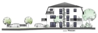 Ansicht Westen - Reichertshausen! 3-ZKB Dachgeschoss-Whg. mit 11 m² Süd-/Ost-Balkon, Fußbodenheizung, elektrische Rollläden, Videosprechanlage und bodengleicher Dusche