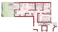 Grundriss Wohnung 5 - Pfaffenhofen! Neubau! 3-Zimmer Erdgeschoss-Wohnung mit Garten, Fußbodenheizung, Aufzug, TG-Stellplatz, elektrischen Rollläden, Videosprechanlage!