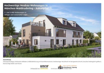 München-Waldtrudering! 2-ZKB Obergeschoss-Wohnung mit ca. 9,60 m² West-Balkon, Fußbodenheizung, elektrische Rollläden und Videosprechanlage!, 81827 München, Terrassenwohnung
