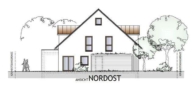 Ansicht Nord-Ost - Pfaffenhofen! Moderne Neubau-DHH! Garten/Fußbodenhzg./elektr. Rollläden/Videosprechanlage/Garage/Keller!