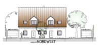 Ansicht Nord-West - Pfaffenhofen! Moderne Neubau-DHH! Garten/Fußbodenhzg./elektr. Rollläden/Videosprechanlage/Garage/Keller!
